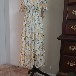Floral Yellow Maxi Dress